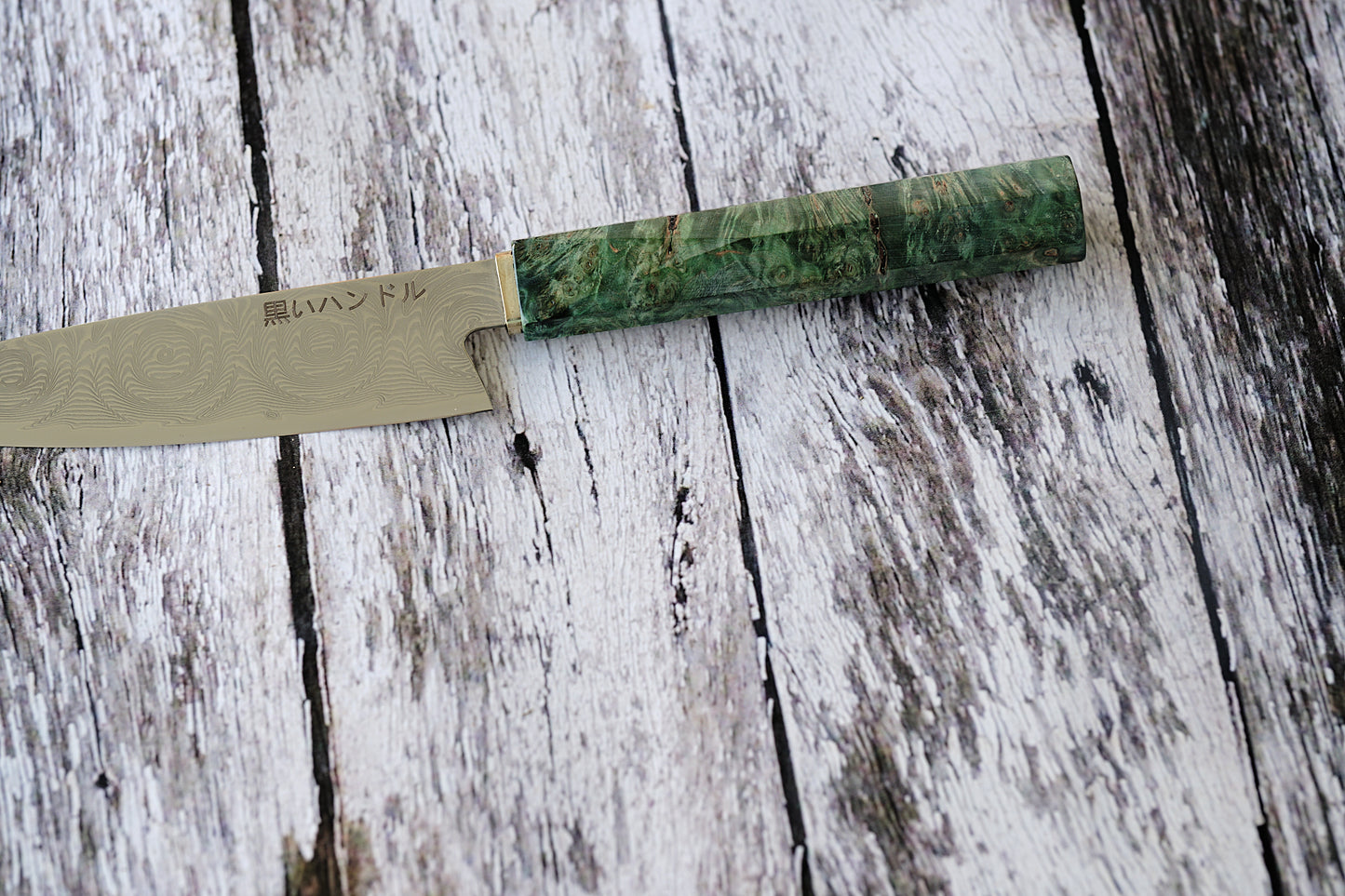 BLACK HANDLE – 5.6” Utility Chef Knife | 67-Layer Damascus Steel with Solidified Wood & Copper Bolster
