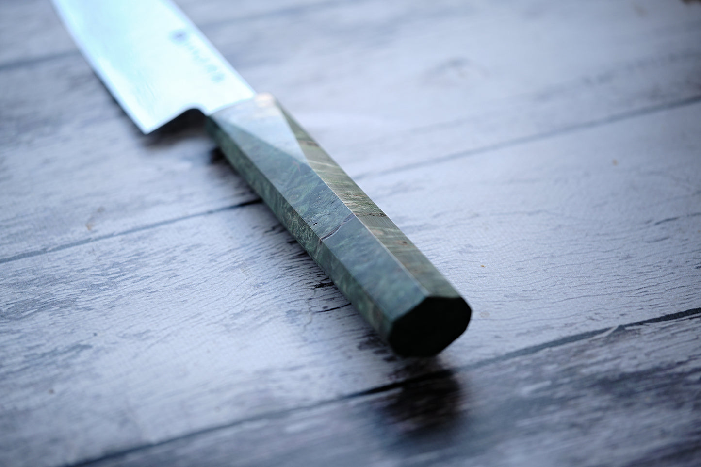 BLACK HANDLE – 5.6” Utility Chef Knife | 67-Layer Damascus Steel with Solidified Wood & Copper Bolster