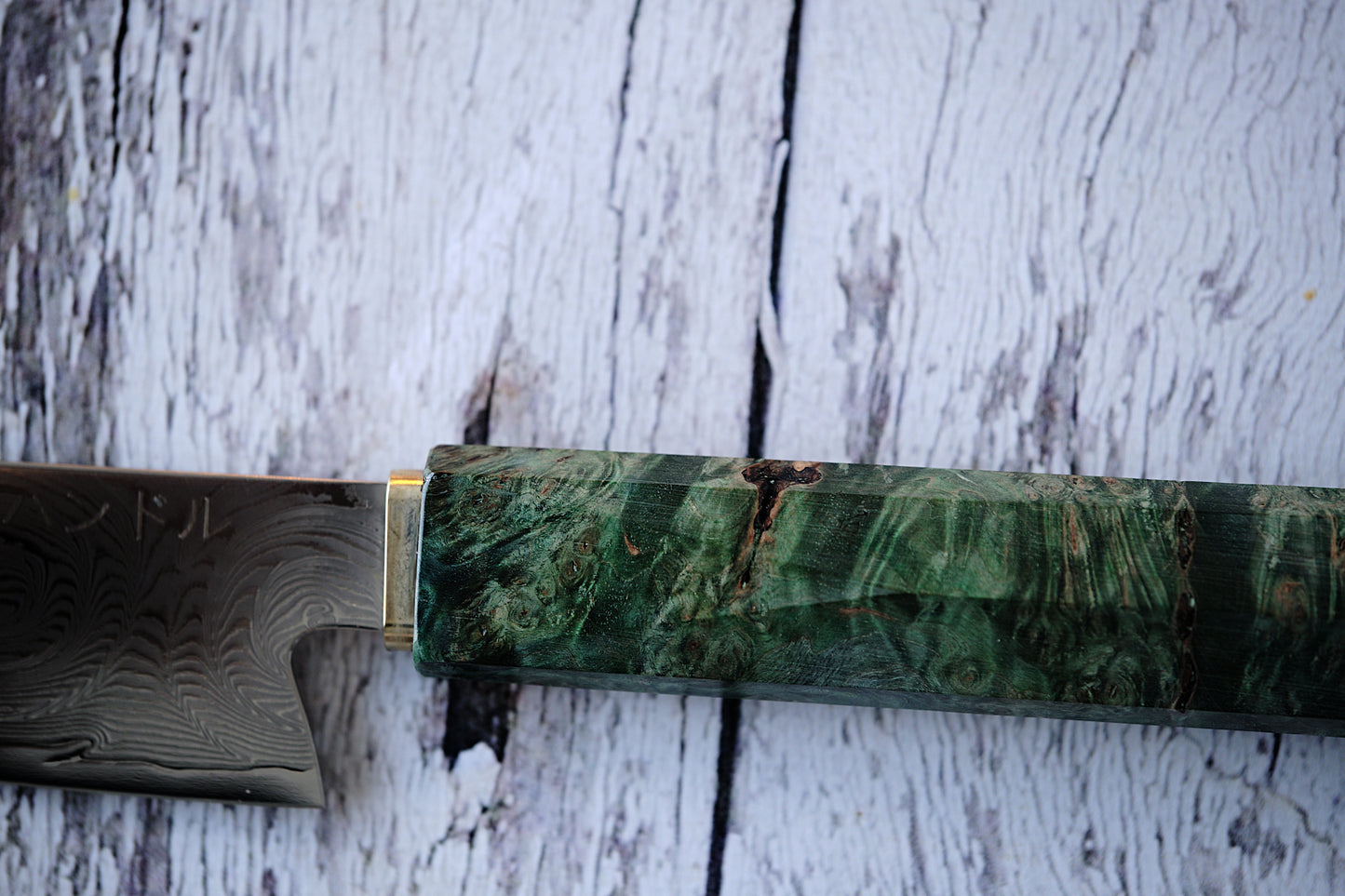 BLACK HANDLE – 5.6” Utility Chef Knife | 67-Layer Damascus Steel with Solidified Wood & Copper Bolster