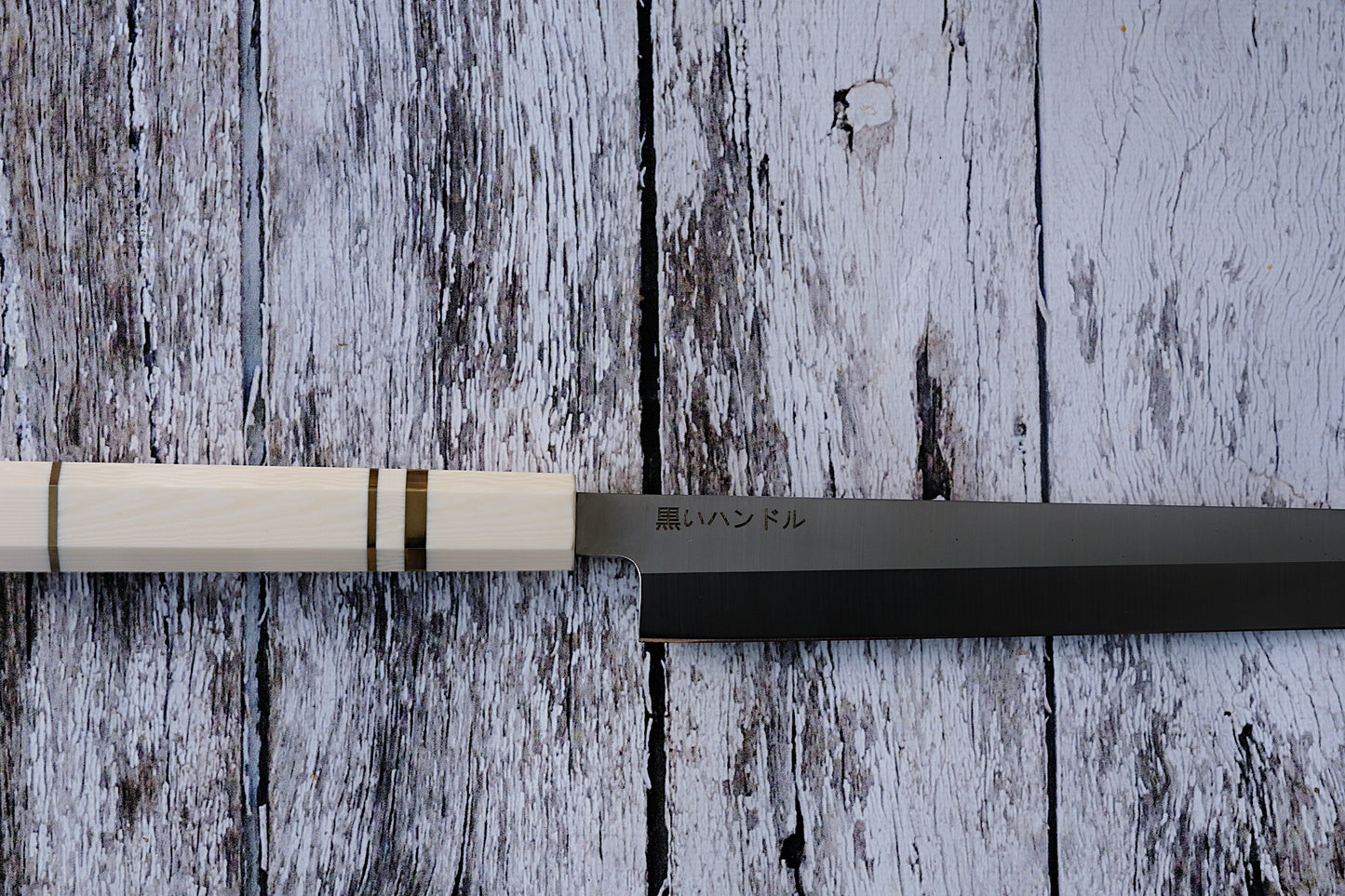 BLACK HANDLE – 11.6” Yanagiba Sashimi Knife | 9Cr18MoV Stainless Steel with Ivory Octagonal Handle