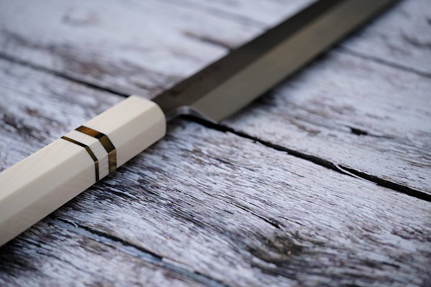 BLACK HANDLE – 11.6” Yanagiba Sashimi Knife | 9Cr18MoV Stainless Steel with Ivory Octagonal Handle