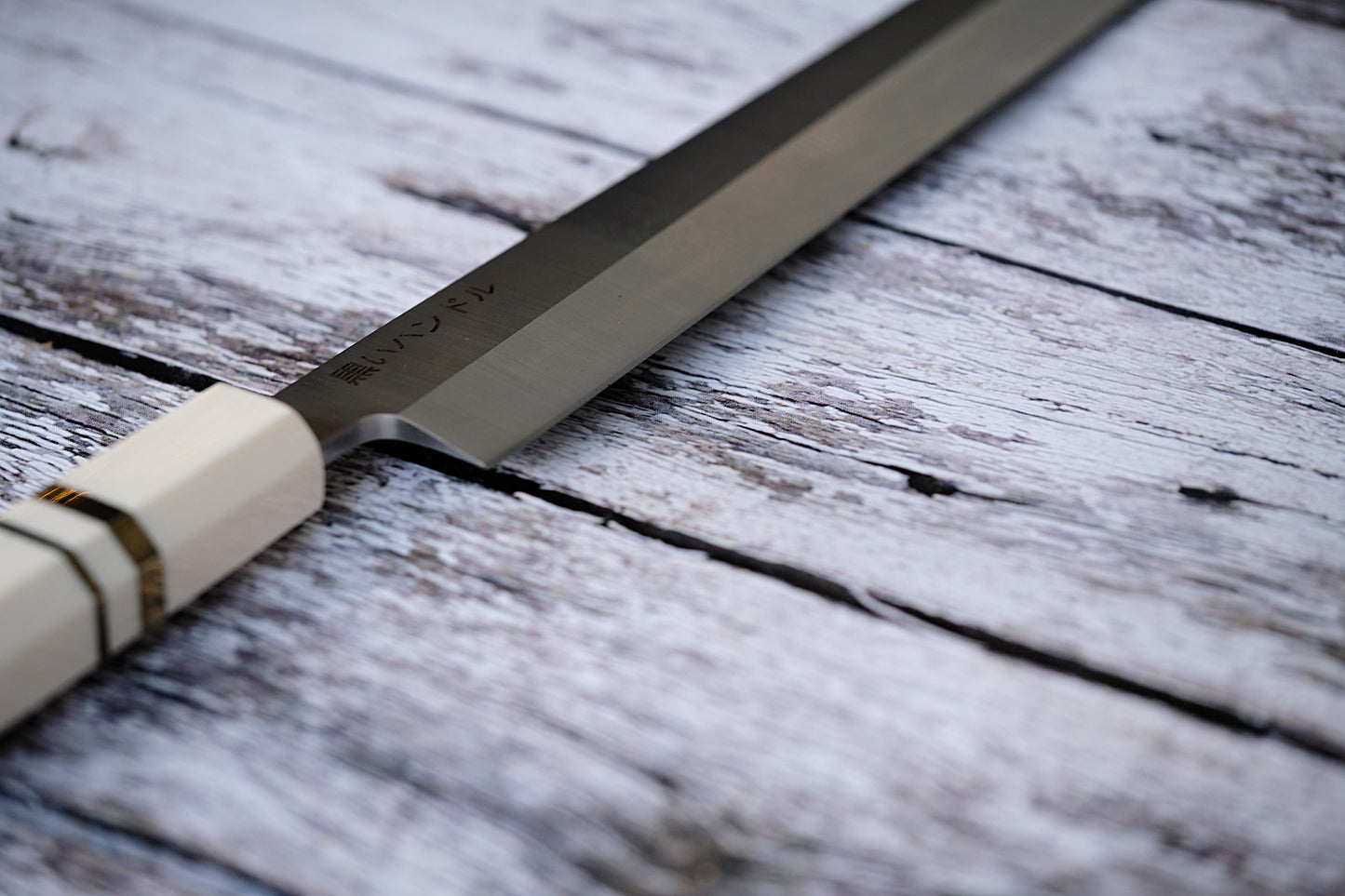 BLACK HANDLE – 11.6” Yanagiba Sashimi Knife | 9Cr18MoV Stainless Steel with Ivory Octagonal Handle