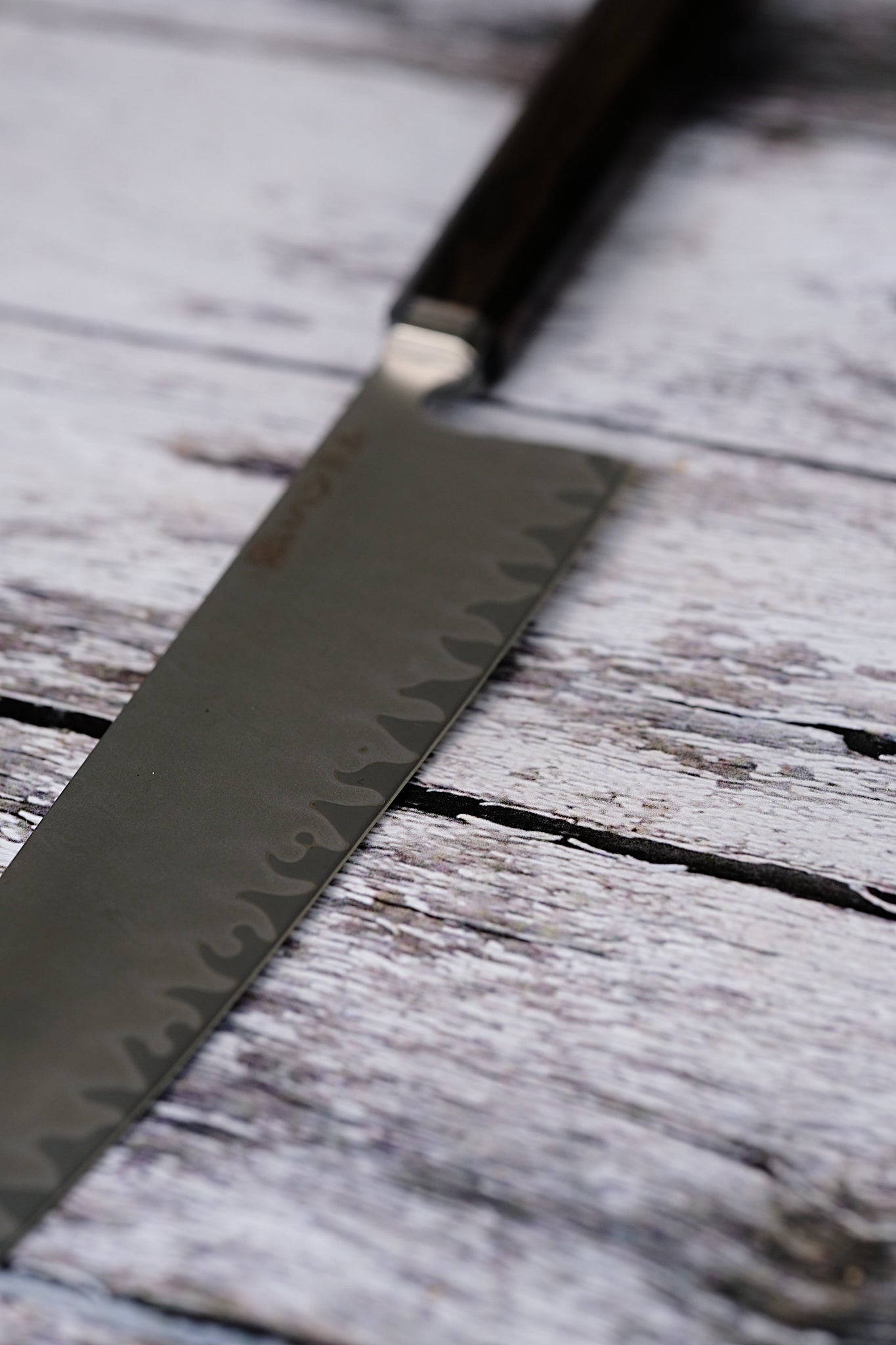 BLACK HANDLE – Handmade 8” Kiritsuke Knife | 5-Layer Clad Steel with Ciricote Wood Handle