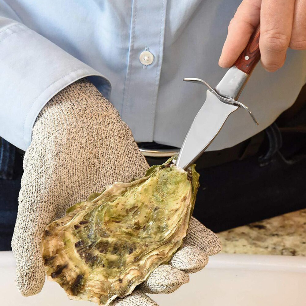 Seafood Pro Stainless Oyster Knife with Safety Gloves