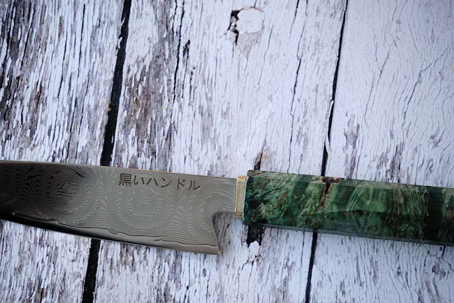 BLACK HANDLE – 5.6” Utility Chef Knife | 67-Layer Damascus Steel with Solidified Wood & Copper Bolster