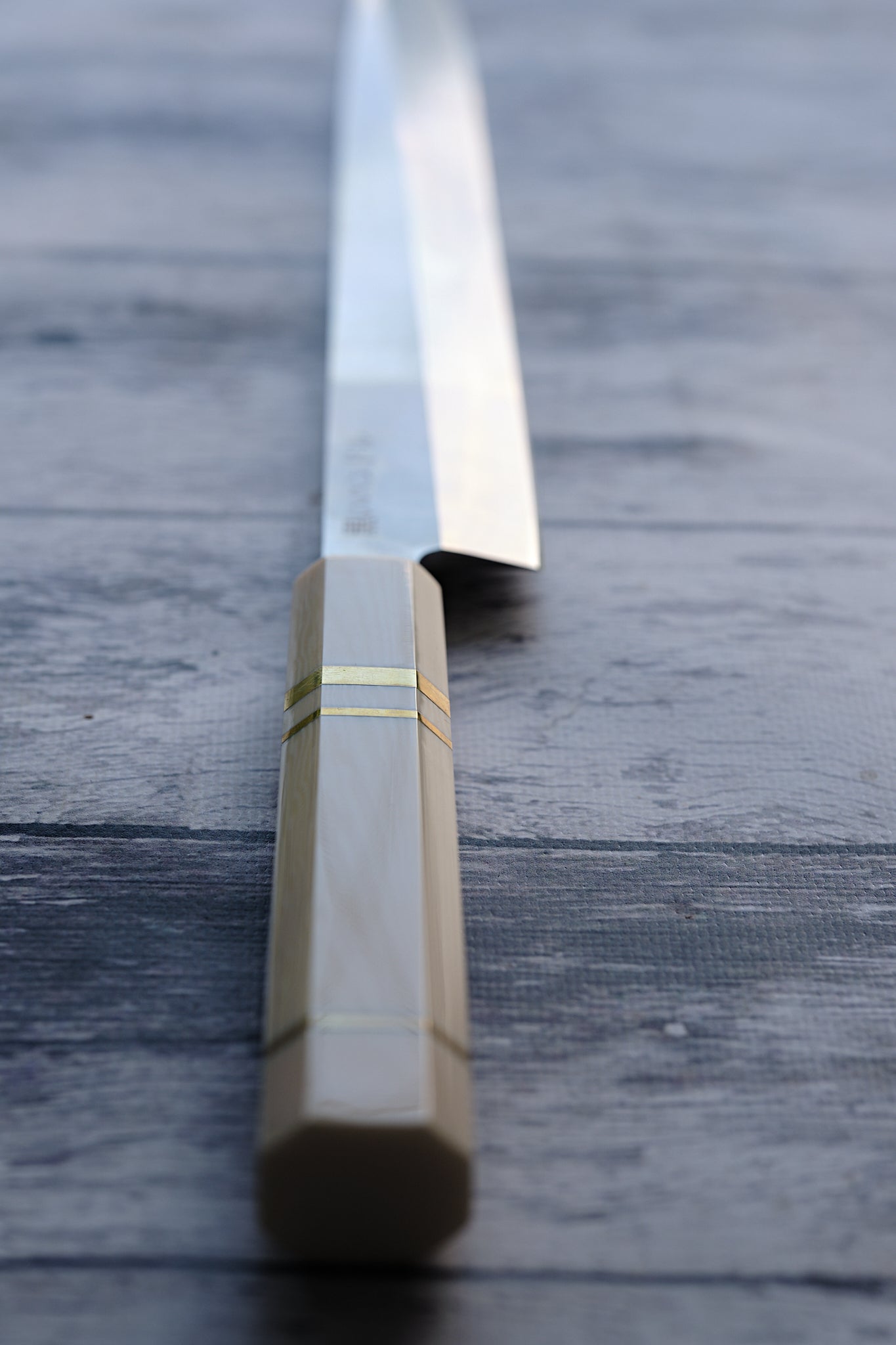 BLACK HANDLE – 11.6” Yanagiba Sashimi Knife | 9Cr18MoV Stainless Steel with Ivory Octagonal Handle