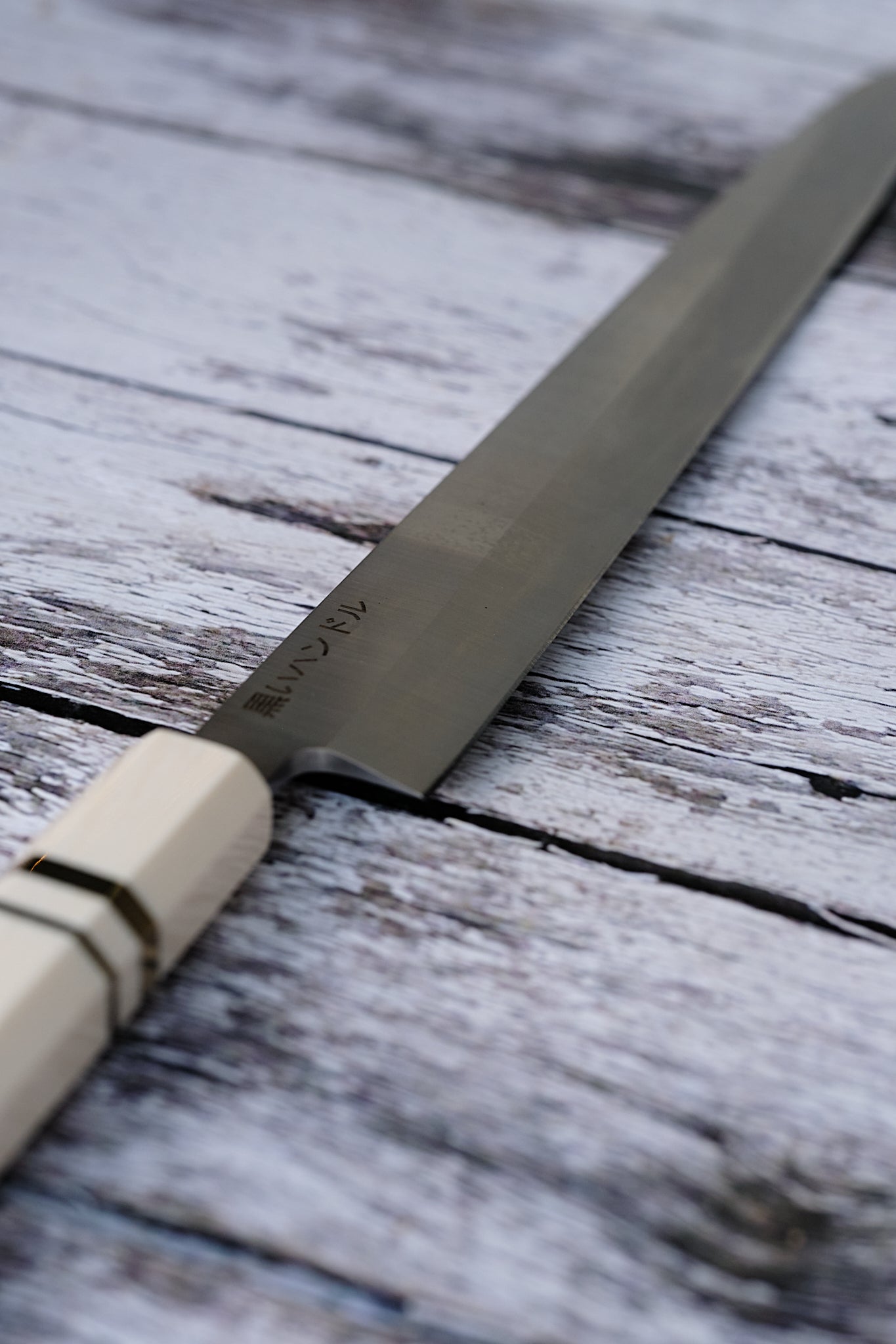BLACK HANDLE – 11.6” Yanagiba Sashimi Knife | 9Cr18MoV Stainless Steel with Ivory Octagonal Handle