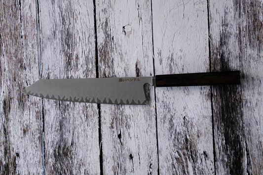BLACK HANDLE – Handmade 8” Kiritsuke Knife | 5-Layer Clad Steel with Ciricote Wood Handle