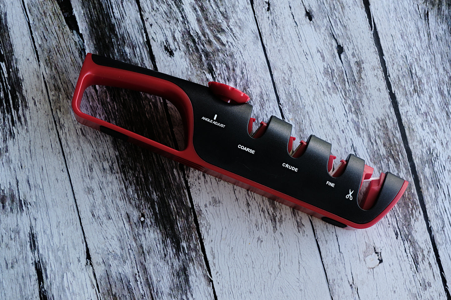 BLACK HANDLE – Professional Knife & Scissor Sharpener | Adjustable Angle with Diamond, Ceramic & Emery Abrasives